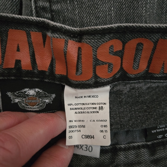 Harley Davidson Mens Black Jeans 34x30 - Picture 9 of 9